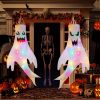 2pcs, 47" Halloween Ghost Windsocks Decorations With LED Light Outdoor Halloween Decorations Hanging Ghost Windsocks DÃ©cor For Halloween