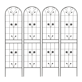 4 Pack Metal Garden Trellis 86.7" x 19.7" Rustproof Trellis for Climbing Plants Outdoor Flower Support Black