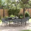 Garden Dining Set 7 pcs Grey Powder-Coated Steel