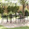 Garden Dining Set 5 pcs Black Powder-Coated Steel