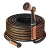 Garden Hose, 150 ft 5/8" Heavy Duty Rubber Water Hose with 10 Mode Nozzle, 150PSI Working & 600PSI Burst