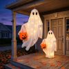 Solar Ghost Halloween Light 2 Pack Hanging Pile Courtyard Decoration Solar powered luminous ghost decoration, rainproof