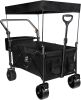 Collapsible Wagon Heavy Duty Wagons Carts Foldable with Removable Canopy, Foldable Wagon Cart with Wheels for All-Terrain with Brake
