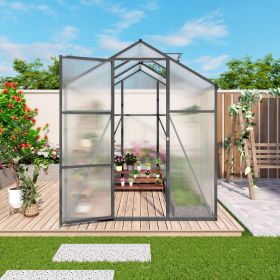 Newly marketed Gain height windproofaluminum greenhouse 6x6 FT Polycarbonate Greenhouse Raised Base and Anchor Aluminum Heavy Duty Walk-in Greenhouses
