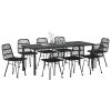 Garden Dining Set 9 pcs Black Powder-Coated Steel
