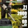 Cordless Grass Trimmer with 20000 RPM Motor, 2600mAh Battery, Dual-Action Steel Blade Hedge Trimmer