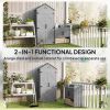 2-in-1 Outdoor Storage Cabinet, Wood Garden Shed with Shelves, Vent Holes, Foot Caps for Backyard, Patio, Lawn