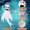 2pcs, 47" Halloween Ghost Windsocks Decorations With LED Light Outdoor Halloween Decorations Hanging Ghost Windsocks DÃ©cor For Halloween