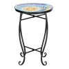 Blue Hawaiian Sun Mosaic Round Terrace Bistro Table