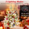 2PCS 50 LED Solar Artificial Christmas Tree - Lifelike Design with 2 Lighting Modes, 600mAh Battery 4H Fast Charge
