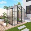 Newly marketed Gain height windproofaluminum greenhouse 6x6 FT Polycarbonate Greenhouse Raised Base and Anchor Aluminum Heavy Duty Walk-in Greenhouses