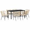 Garden Dining Set 7 pcs Brown Poly Rattan