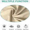 Beige Polyester Novelty 50 in. W x 96 in. L Thermal Tie Top Outdoor Blackout Curtain