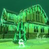 alloween Outdoor Meteor Shower Lights â€“ 192 LED Falling Rain Icicle Lights