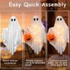 Solar Ghost Halloween Light 2 Pack Hanging Pile Courtyard Decoration Solar powered luminous ghost decoration, rainproof
