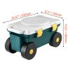 Garden Scooter with Seat, 2 in 1 Rolling Garden Cart with Storage Bin, Supports up to 227 lbs, Outdoor Wagon with Handle