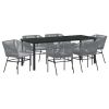 Garden Dining Set 7 pcs Grey Powder-Coated Steel