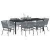 Garden Dining Set 7 pcs Grey Powder-Coated Steel