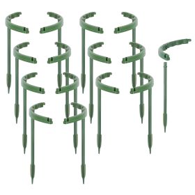 15Pcs Garden Plant Support Stakes Plastic Half Round Flower Support Ring Cage Holder Pot Climbing Trellis For Small Plant Flower Vegetable Potted Plan