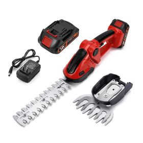 24V Cordless Handheld Grass Shear Hedge Trimmer with 90utting Angle 2Pcs Replaceable Blades Electric Shrub Trimmer Hedge Cutter with Detachable Bat