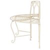 Half-Circle Outdoor Patio Garden Antique White Wrought Iron Tree Bench