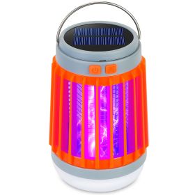 Solar USB Electric Bug Zapper Mosquito Insect Killer Lamp Portable UV Lightµlbs Fly Trap Catcher w/ 5 Light Modes Hanging Hook