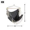 Striped Hammock Chair with Fringe Trim - Perfect for Summer