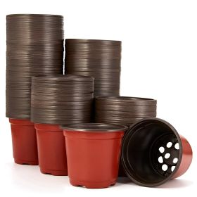 100Pcs 130mm 5.12in Plastic Plant Nursery Pots Garden Seedlings Flower Container Seed Starting Pots with 12Pcs Drainage Holes
