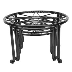 4Packs Iron Plotted Plant Stands Shelves Heavy Duty Round Flower Pot Holder Rack Home Yard Garden Patio Dïr