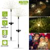 240 LEDs Solar Starburst Stake Lights, 2 Pack 120LED Each, 8 Light Modes Multicolor Copper Wire Solar Decorative Lights for Yard Lawn