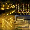 Solar Outdoor Light, Flexible Clear Trampoline Light for Garden Backyard Patio Deck Porch Pool Tree Decorations - White