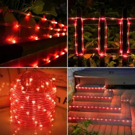 Solar Outdoor Light, Flexible Clear Trampoline Light for Garden Backyard Patio Deck Porch Pool Tree Decorations - White (Color: Red)
