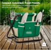 7-Piece Green Gardening Tool Set â€“ Stainless Steel Tools with Wooden Handles, Folding Stool & Canvas Tote, Durable Garden Kit for Every Gardener