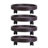 4Pcs 12.8IN Or 14IN Plant Caddy With Wheels Up to 187LBS Load Capacity Rolling Plant Stand