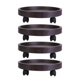 4Pcs 12.8IN Or 14IN Plant Caddy With Wheels Up to 187LBS Load Capacity Rolling Plant Stand (size: 12in)