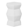 16.75 inch/17 inch/17.25 inch/17.75inch Drum Stool Ceramic Side Table Hollow White Cutwork Traditional Garden Stool Hollow Outdoor Side Table