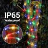 Solar Outdoor Light, Flexible Clear Trampoline Light for Garden Backyard Patio Deck Porch Pool Tree Decorations - White