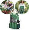 7-Piece Green Gardening Tool Set â€“ Stainless Steel Tools with Wooden Handles, Folding Stool & Canvas Tote, Durable Garden Kit for Every Gardener