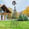 8 Feet Windmill Metal Ornamental Wind Wheel Weather Resistant