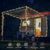 Solar Outdoor Light, Flexible Clear Trampoline Light for Garden Backyard Patio Deck Porch Pool Tree Decorations - White