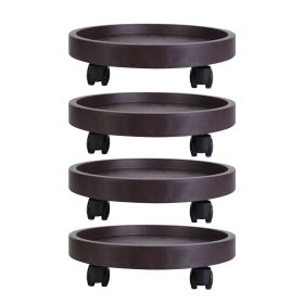 4Pcs 12.8IN Or 14IN Plant Caddy With Wheels Up to 187LBS Load Capacity Rolling Plant Stand With 4Pcs 360wirling Wheels For Indoor Outdoor (Option: 14in)