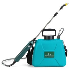 5L/1.32Gallon Battery Operated Water Sprayer Portable Garden Sprayer Electric Sprayer with Rechargeable Handle Telescopic Wand 3 Spray Nozzles Shoulde (Option: Green)