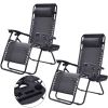 Set of 2 Folding Outdoor Zero Gravity Lounge Chair