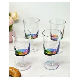 Oval Halo Plastic Wine Glasses Set of 4 (12oz), BPA Free Acrylic Wine Glass Set, Unbreakable Red Wine Glasses, White Wine Glasses (Color: as Pic)
